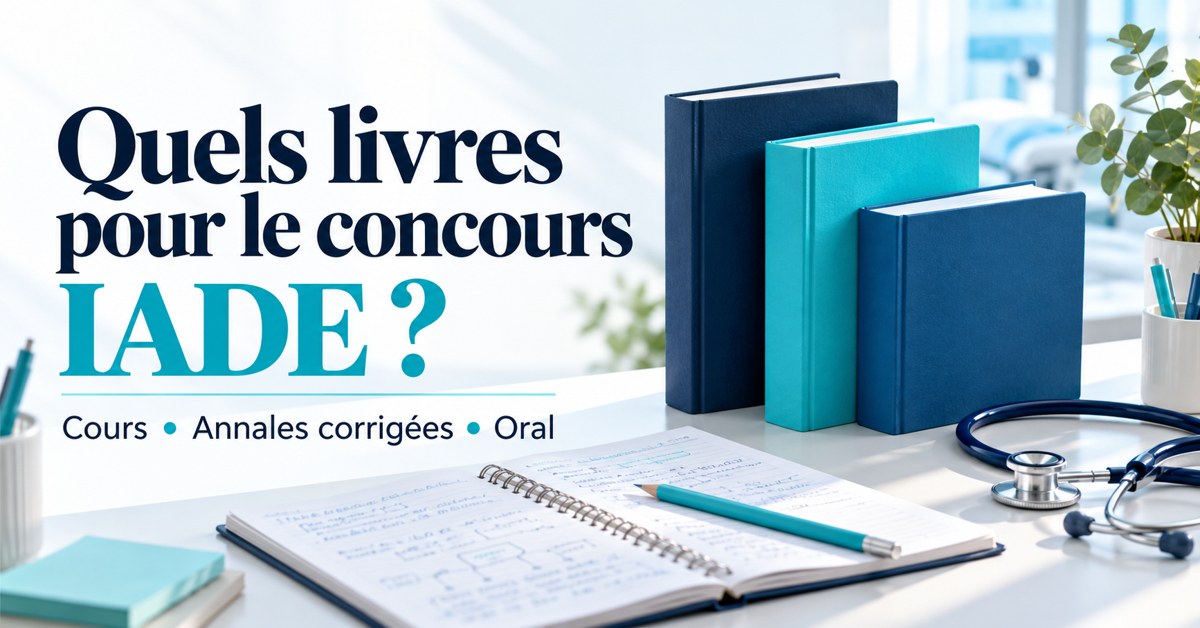 Livres et carnet de révision pour préparer le concours IADE